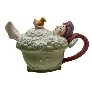 Department 56 Vintage 1988 Tea Time No.6 Bubbles Collectable Teapot With Duck